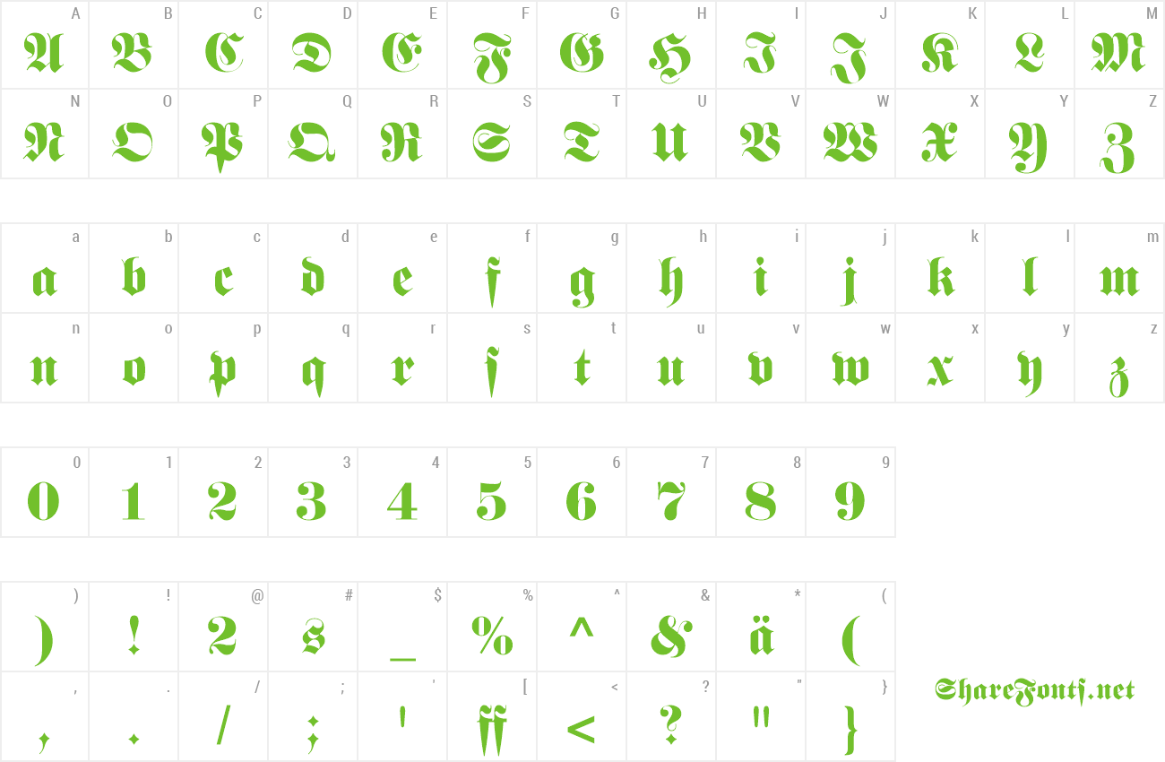 Font FetteFraktur LT Dfr preview